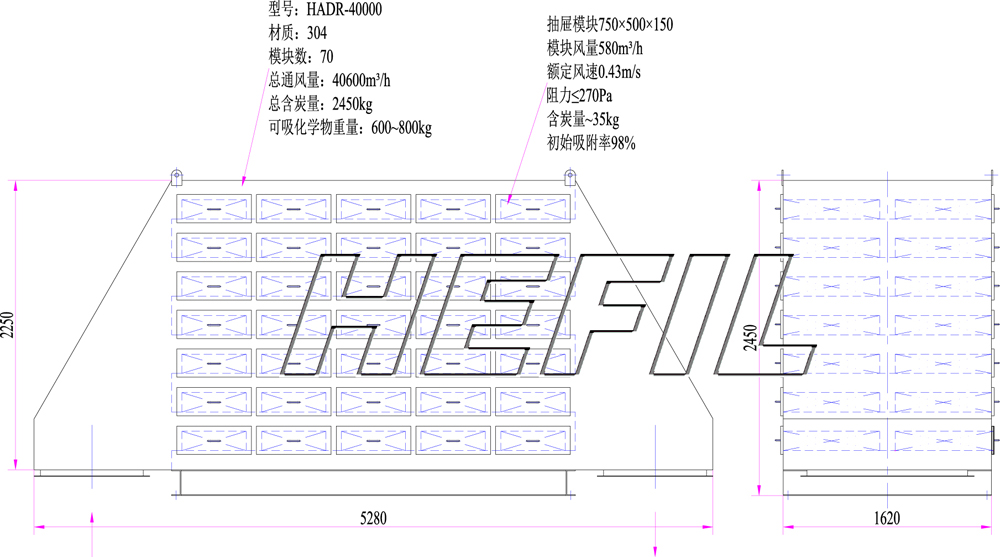 HADR抽屉式废气过滤箱常用规格